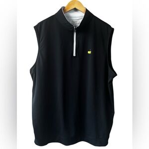 Masters Peter Millar Performance Quarter-Zip Golf Vest in Black. Size XXL.